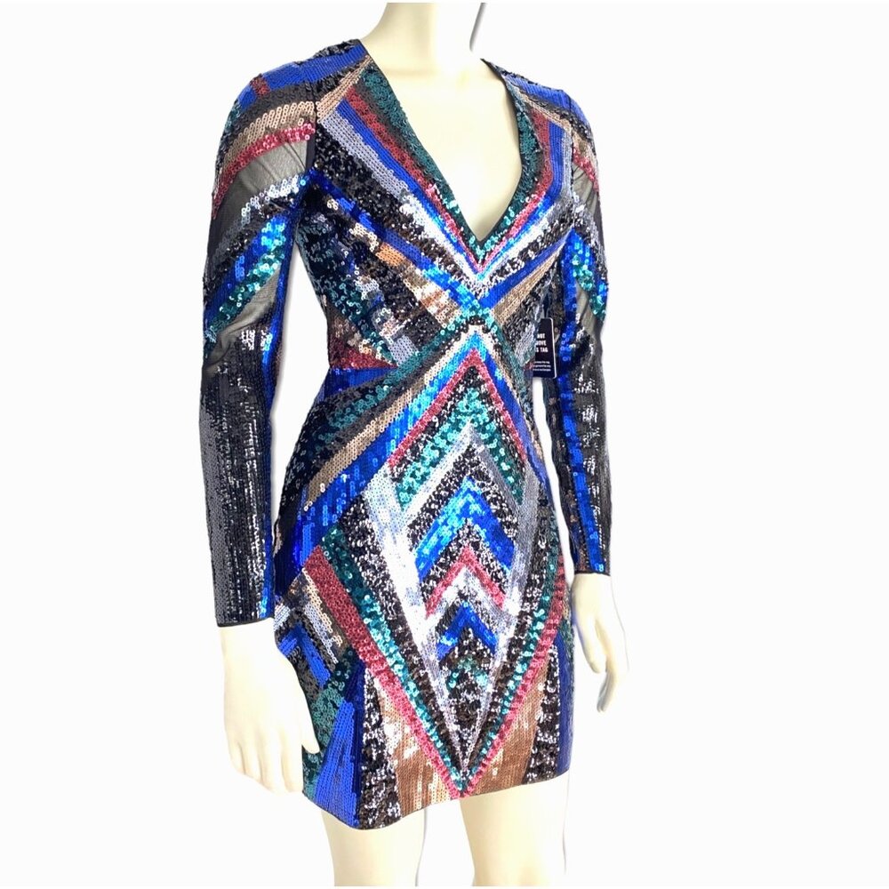 size XS Express dress sequin mini v-neck bodycon‎ cocktail/party Short mini NWT